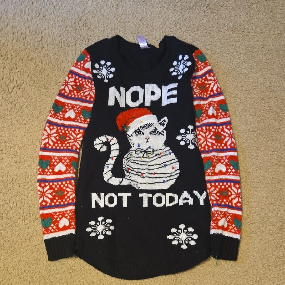 Festive Cat Christmas Sweater